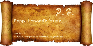 Papp Honorátusz névjegykártya